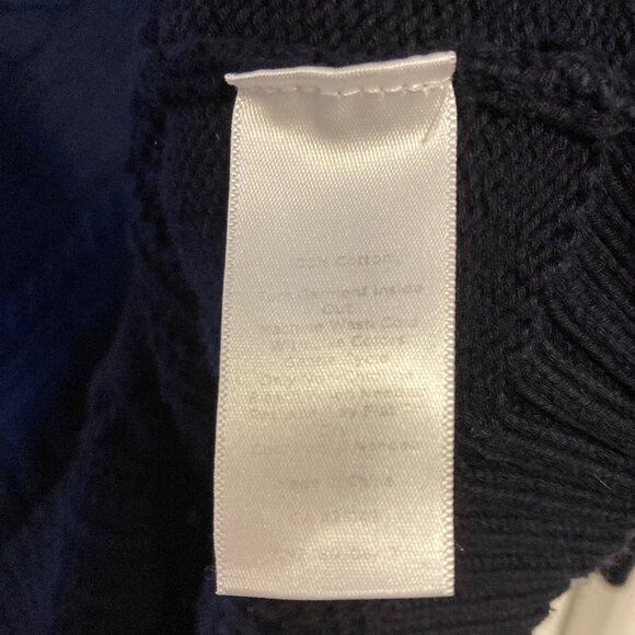 Talbots Navy Blue 100% Cotton Boat Neckline Sweater, Size XL - Picture 4 of 5